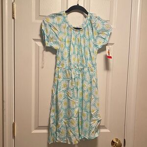 Epic Threads Teal and White Daisy Kids Dress…size L